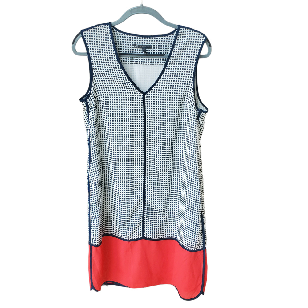 Adrianna Papell Patterned Sleeveless Color Block Shift Dress Size 10